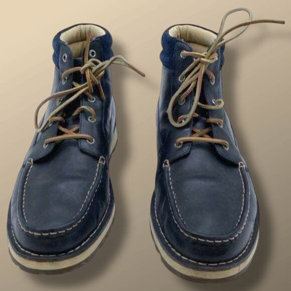 Men's Size 13 SPERRY Dockyard Navy Blue Leather Sport Boots Excellent Condition - Picture 2 of 6